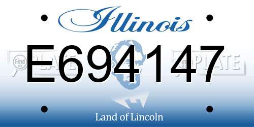 E694147 Illinois License Plate