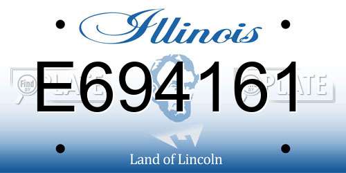 E694161 Illinois License Plate