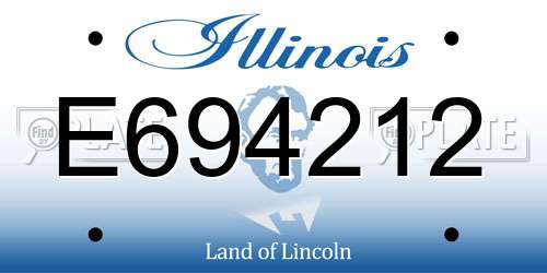 E694212 Illinois License Plate