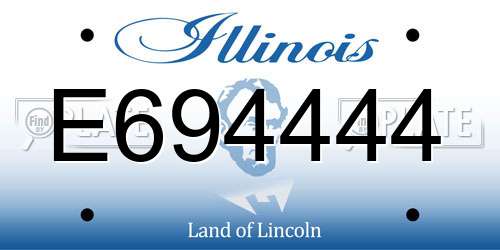 E694444 Illinois License Plate