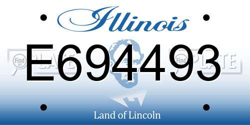 E694493 Illinois License Plate