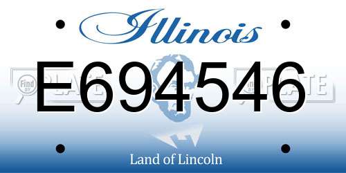E694546 Illinois License Plate