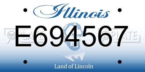 E694567 Illinois License Plate