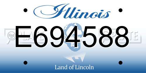E694588 Illinois License Plate
