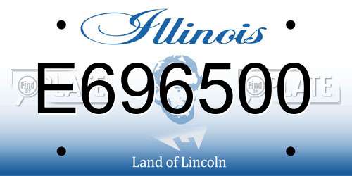 E696500 Illinois License Plate