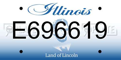 E696619 Illinois License Plate