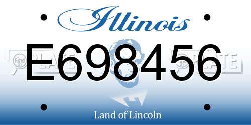 E698456 Illinois License Plate