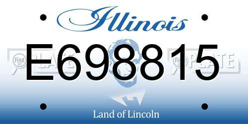 E698815 Illinois License Plate
