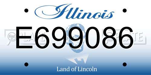 E699086 Illinois License Plate