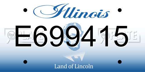 E699415 Illinois License Plate