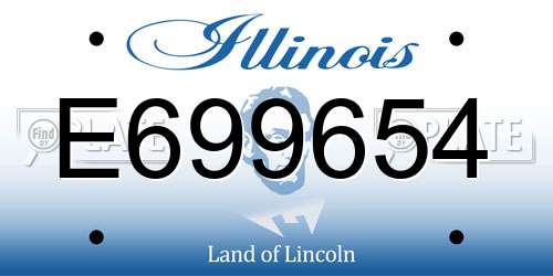 E699654 Illinois License Plate