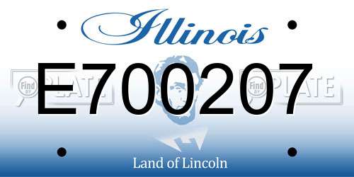E700207 Illinois License Plate
