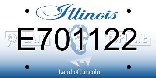 E701122 Illinois License Plate