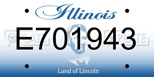 E701943 Illinois License Plate