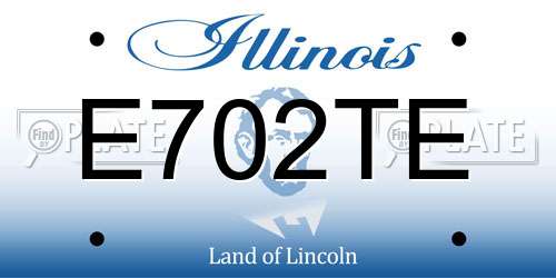 E702TE Illinois License Plate