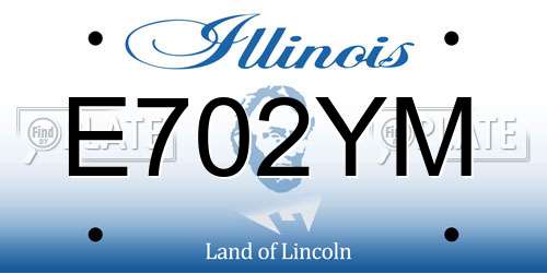 E702YM Illinois License Plate
