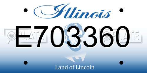 E703360 Illinois License Plate