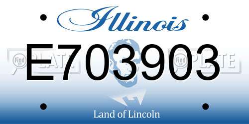 E703903 Illinois License Plate
