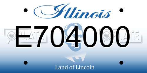 E704000 Illinois License Plate