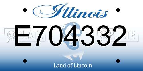 E704332 Illinois License Plate