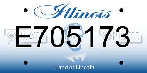 E705173 Illinois License Plate