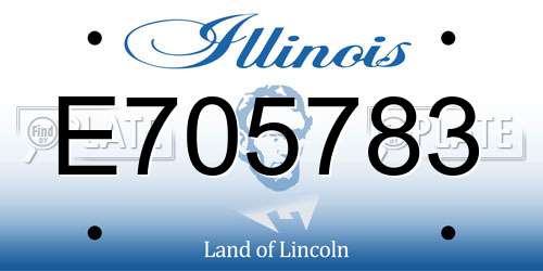 E705783 Illinois License Plate