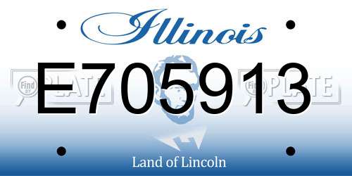 E705913 Illinois License Plate