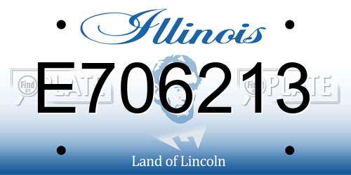 E706213 Illinois License Plate