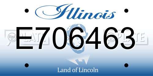 E706463 Illinois License Plate