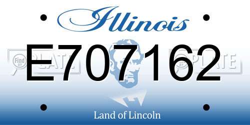 E707162 Illinois License Plate