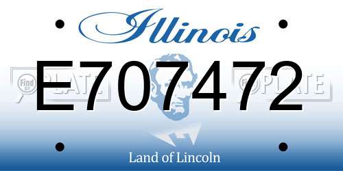 E707472 Illinois License Plate