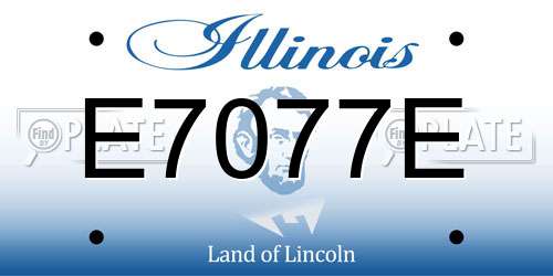 E7077E Illinois License Plate