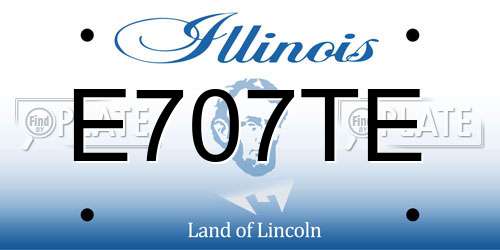 E707TE Illinois License Plate