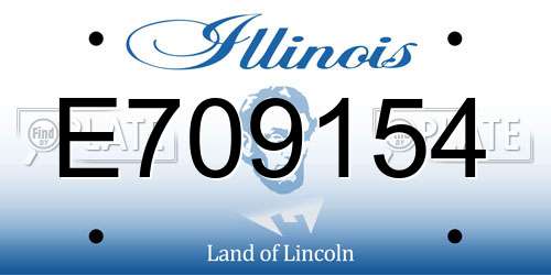 E709154 Illinois License Plate