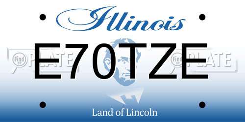 E70TZE Illinois License Plate