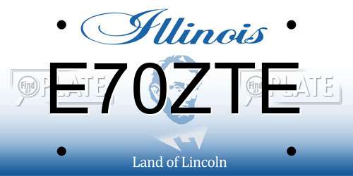 E70ZTE Illinois License Plate