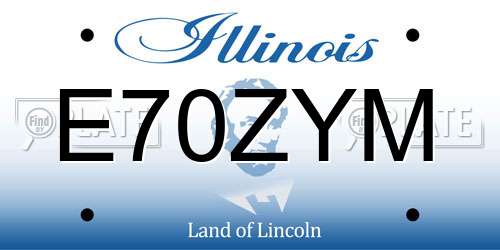 E70ZYM Illinois License Plate
