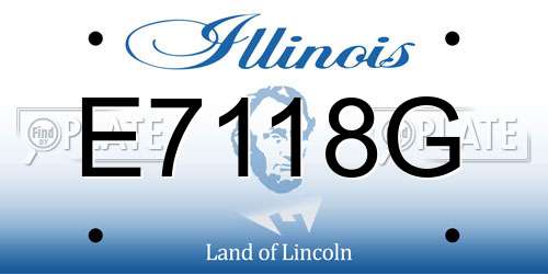 E7118G Illinois License Plate