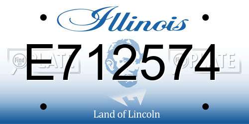 E712574 Illinois License Plate