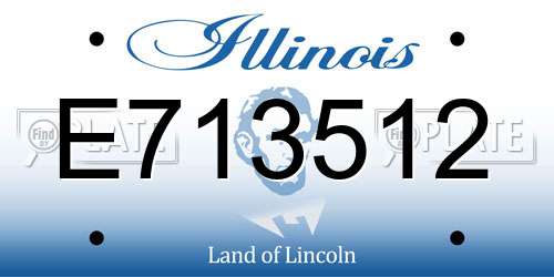 E713512 Illinois License Plate