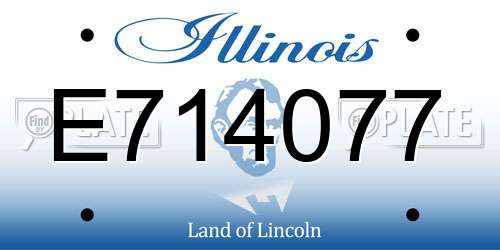 E714077 Illinois License Plate