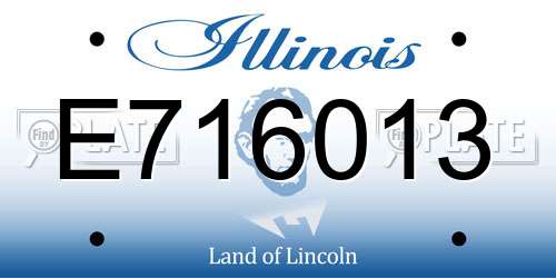 E716013 Illinois License Plate