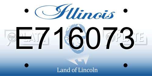E716073 Illinois License Plate
