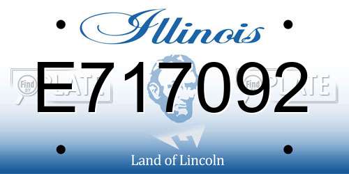 E717092 Illinois License Plate
