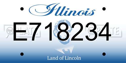 E718234 Illinois License Plate