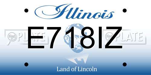 E718IZ Illinois License Plate