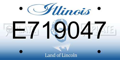 E719047 Illinois License Plate
