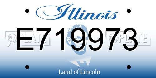 E719973 Illinois License Plate