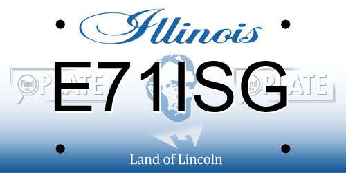E71ISG Illinois License Plate