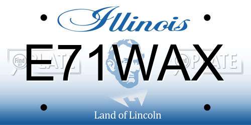 E71WAX Illinois License Plate